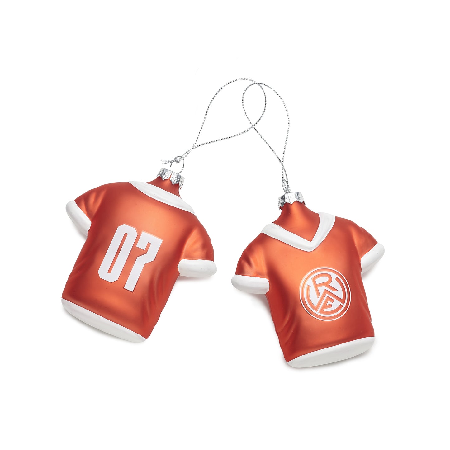 Weihnachtskugeln "Trikot" 2er Set rot-weiss