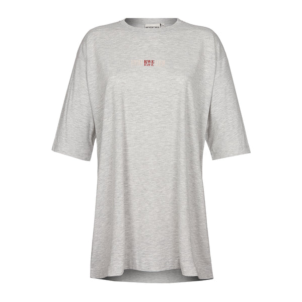 Mädels T-Shirt V Oversize "IMMERWEITER" grey