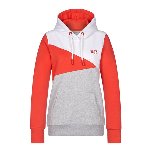 Mädels Hoodie V "Willi" red-white-grey