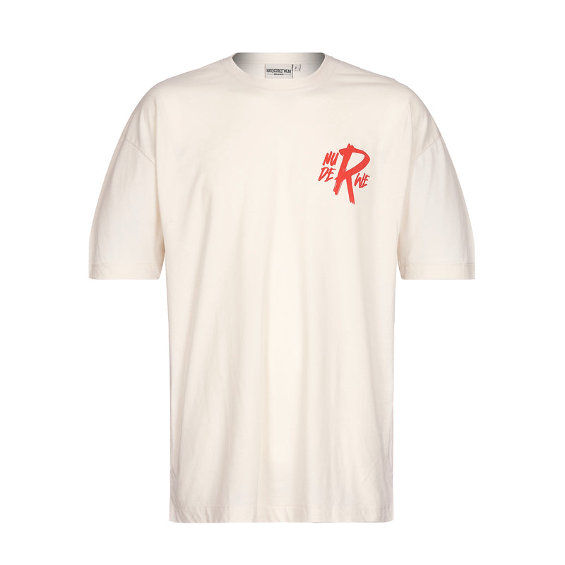 Kerle T-Shirt Oversize VI "NUR DER RWE" white-cream