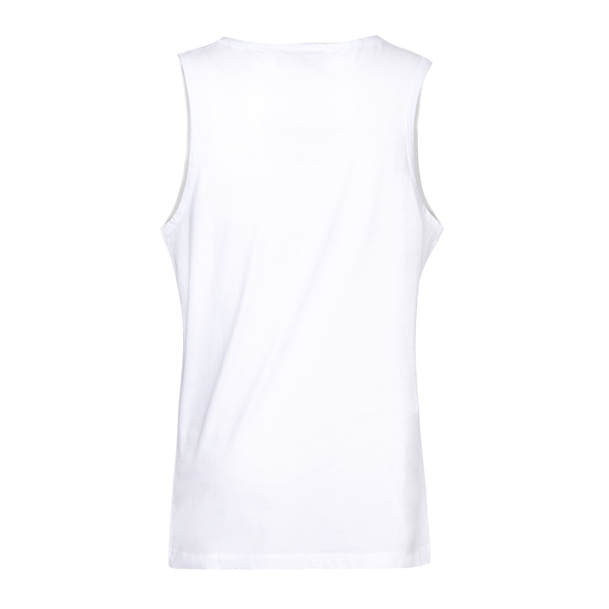 Weißes Tanktop mit vereinsroter "NUR DER RWE"-Stickerei, Hinten schlicht