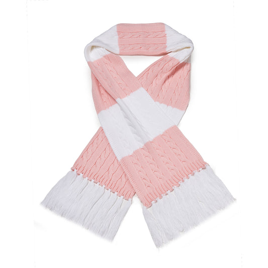 Schal Mädels "Zopf" rosa-weiss