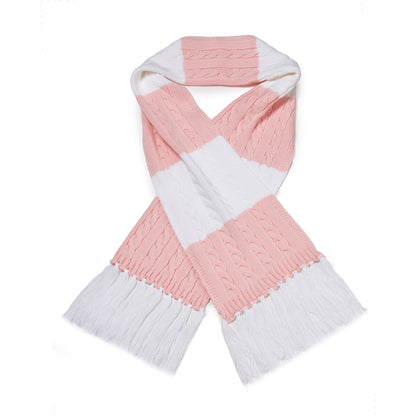 Schal Mädels "Zopf" rosa-weiss