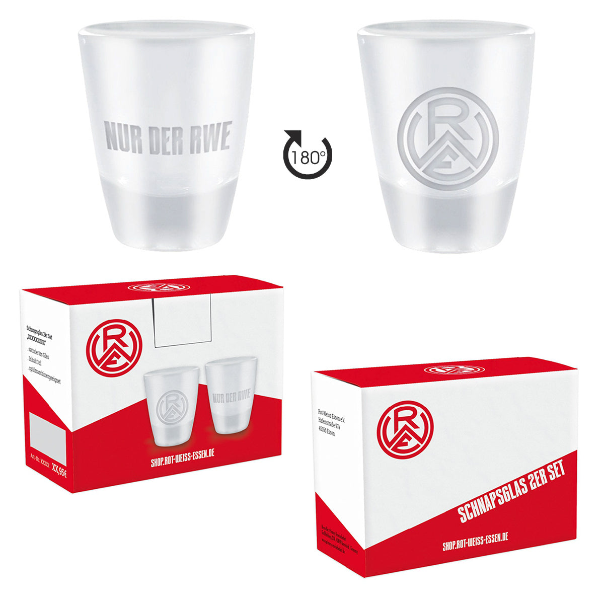 Schnapsglas 2er Set "NUR DER RWE"