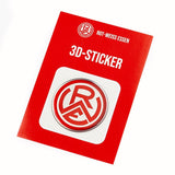 Runder 3D RWE Logo Sticker in rot und weiss