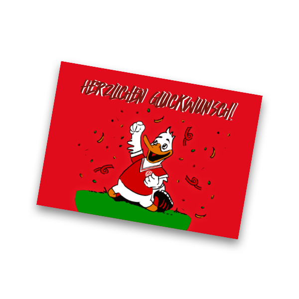 Postkarte "Herzlichen Glückwunsch" Ente Willi